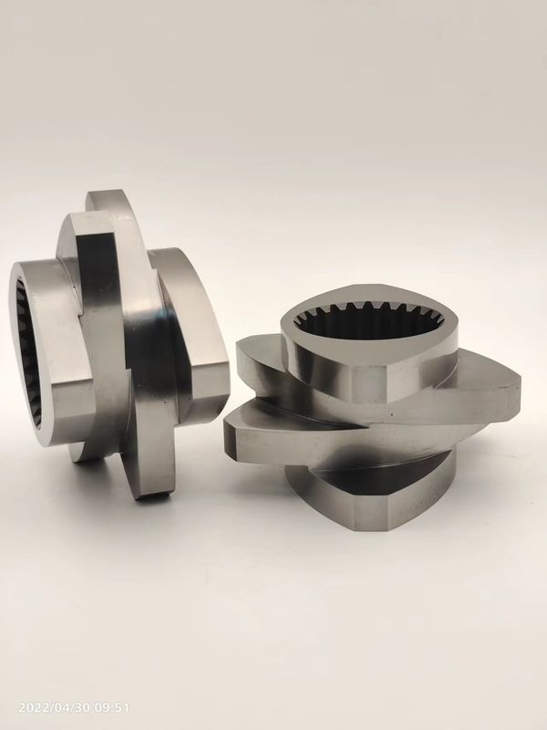 संक्षारण प्रतिरोधी ट्विन स्क्रू एक्सट्रूडर तत्व 12 मिमी 600rpm जाल ब्लॉक पहनने प्रतिरोधी