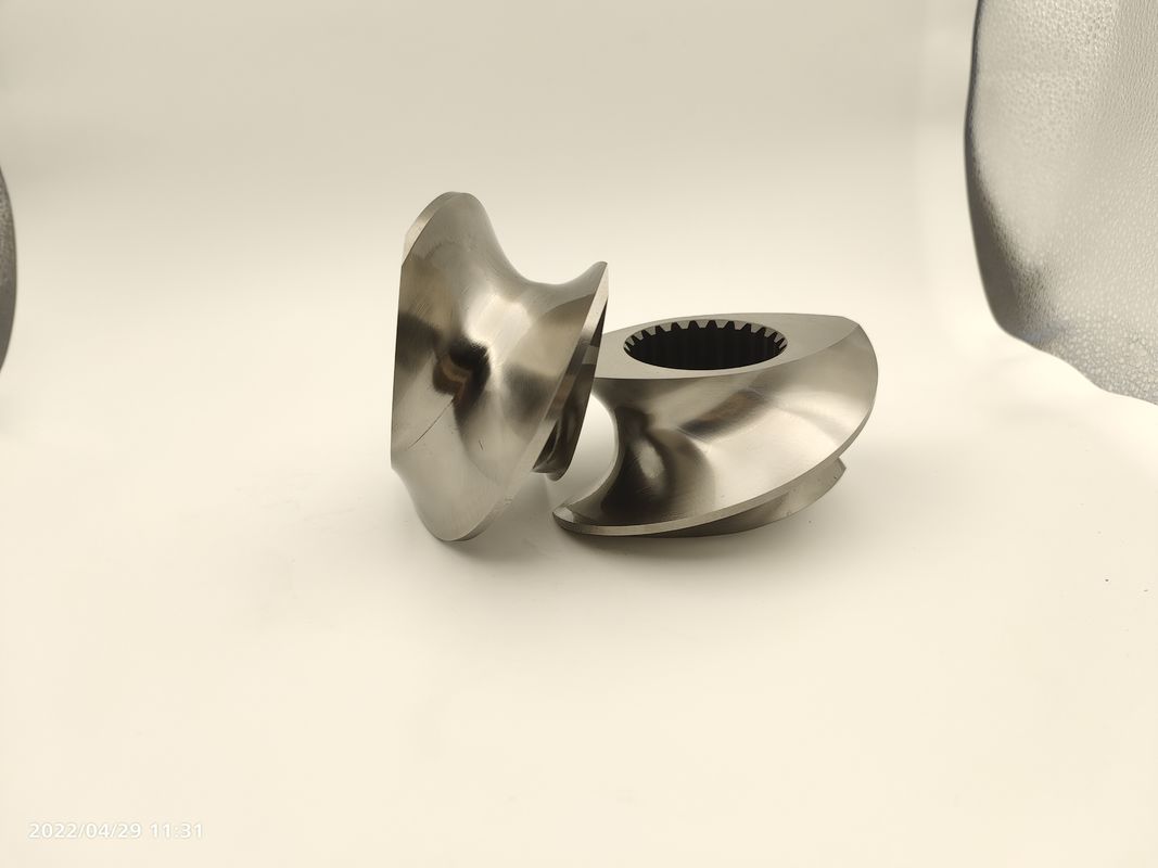 ट्विन स्क्रू एक्सट्रूडर ग्रेन्युलेटर एक्सेसरीज मेशिंग कोवी स्क्रू पार्ट्स 12mm -300mm से