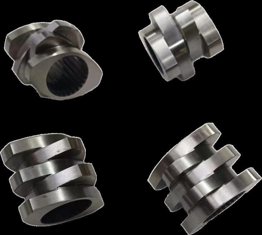 पिघलने का क्षेत्र ट्विन स्क्रू एक्सट्रूडर पार्ट्स 30° 45° 60° 90° कोण स्क्रू 71 मिमी ओडी