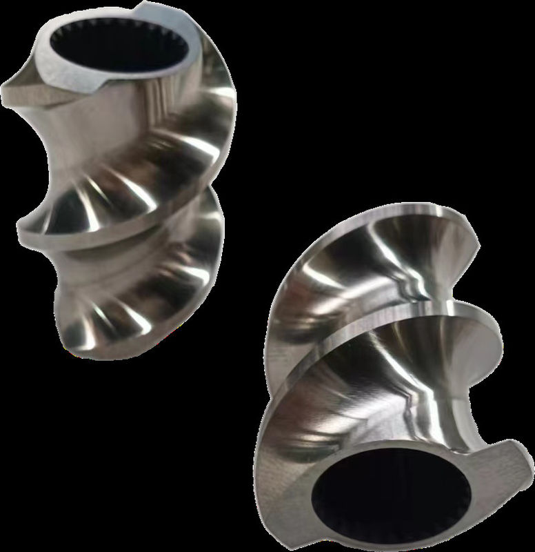 पिघलने का क्षेत्र ट्विन स्क्रू एक्सट्रूडर पार्ट्स 30° 45° 60° 90° कोण स्क्रू 71 मिमी ओडी