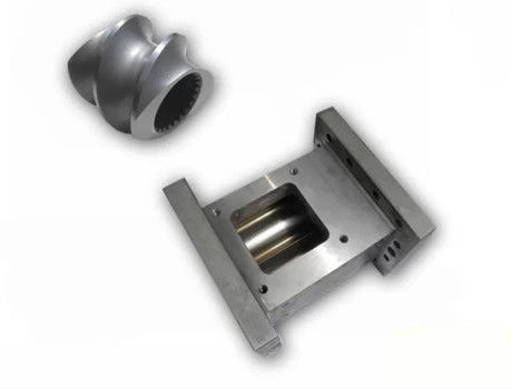 75 मिमी धातु रंग विधानसभा पेंच और बैरल मछली खाद्य extruder के लिए Cr12MOV सामग्री की विशेषता के साथ स्पेयर पार्ट्स