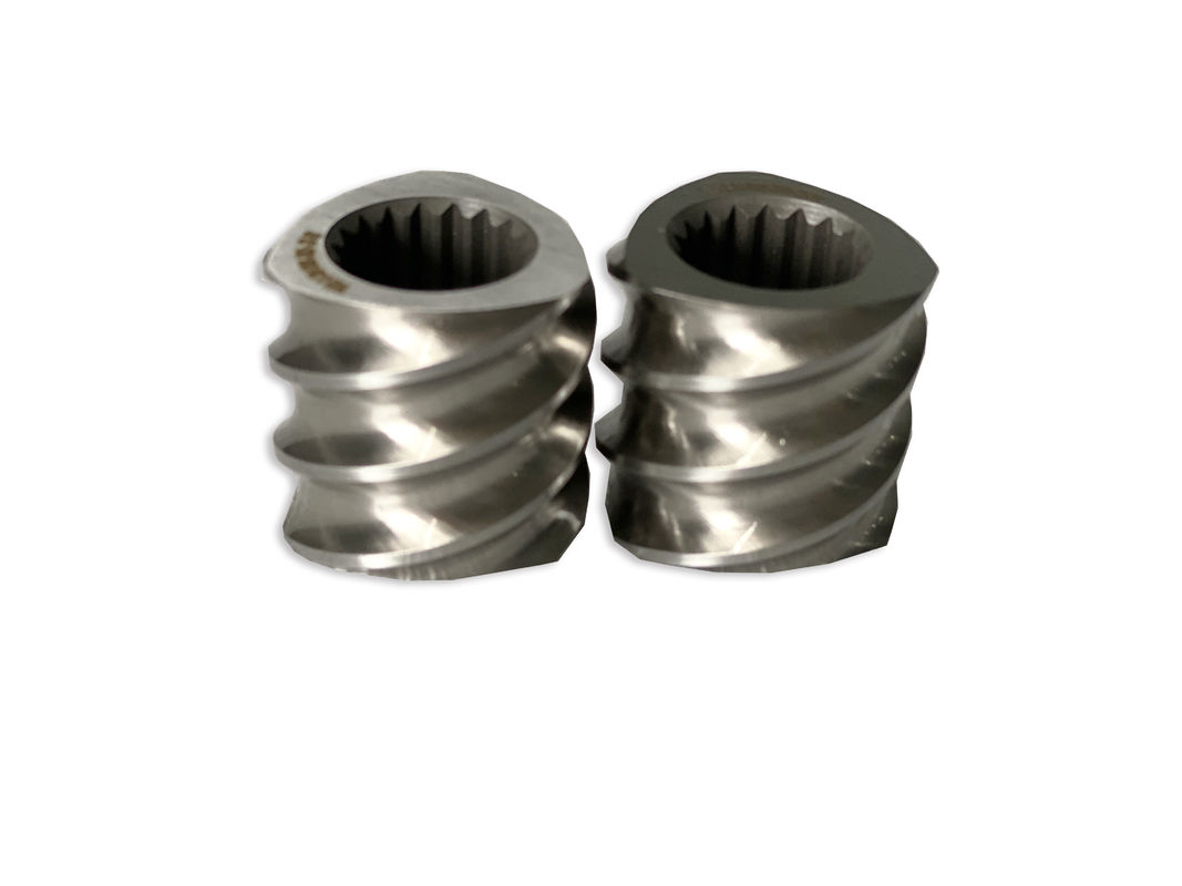 प्लास्टिक मशीन 58 मिमी ट्विन स्क्रू एक्सट्रूडर आयत स्पाइन एक्सट्रूडर स्क्रू तत्वों के साथ एम 1