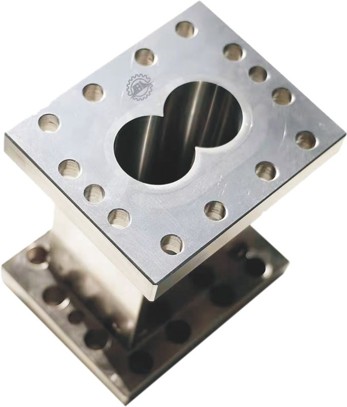 38CrMoAla प्लास्टिक एक्सट्रूज़न के लिए डबल स्क्रू एक्सट्रूडर बैरल मिरर फिनिश प्लास्टिक एक्सट्रूडर पार्ट्स