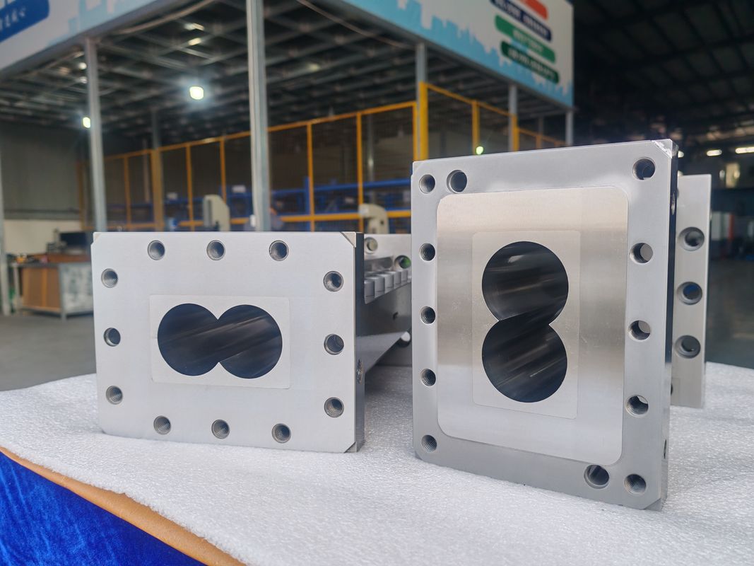 प्लास्टिक एक्सट्रूज़न लाइन में ट्विन स्क्रू एक्सट्रूडर मशीन के लिए अनुकूलित सीटीई 75 बैरल