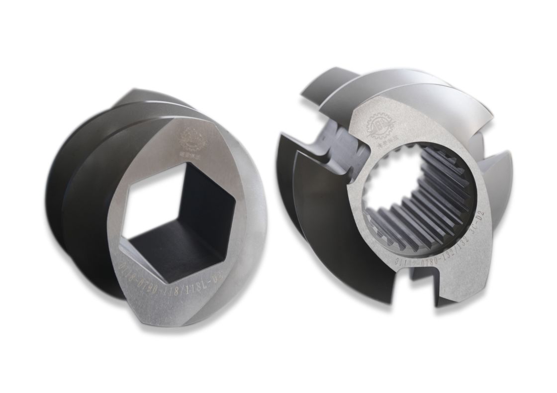 कॉपीरियन बेर्सटॉर्फ कीया Jsw एक्सट्रूडर स्पेयर पार्ट्स-बैरल स्क्रू तत्व शाफ्ट मिश्र धातु और आवश्यकता के अनुसार अनुकूलित